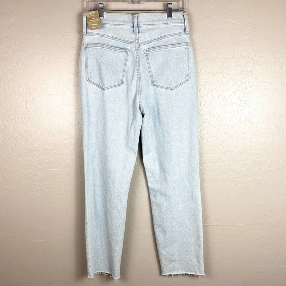 NWT Madewell The Mom Jean High Waist Ripped Distressed Raw Hem Jeans Size 27 - Picture 5 of 12